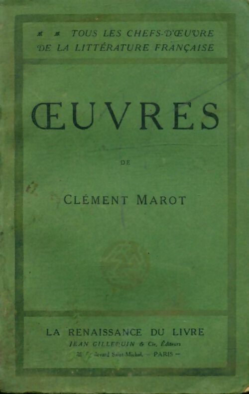 3853651 - Oeuvres - Clément Marot - Bild 1 von 1
