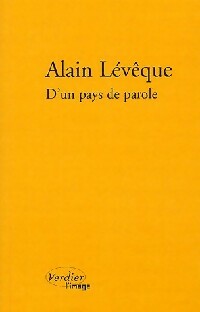 D'un pays de parole - Alain Lévêque