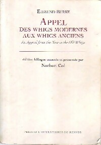 Appel des whigs modernes aux whigs anciens - Edmund Burke