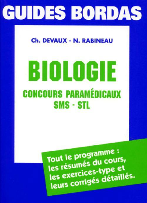 Biologie, concours paramédicaux SMS-STL - Ch. Devaux
