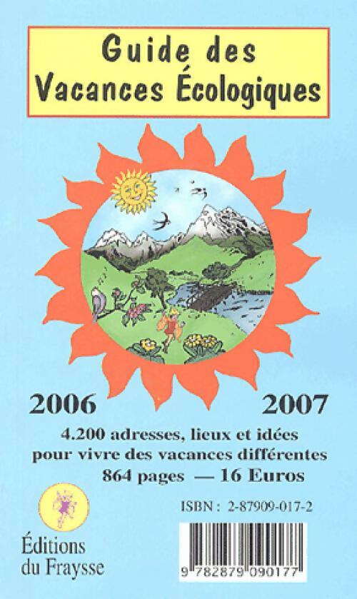 Guide des vacances écologiques 2007 - Collectif