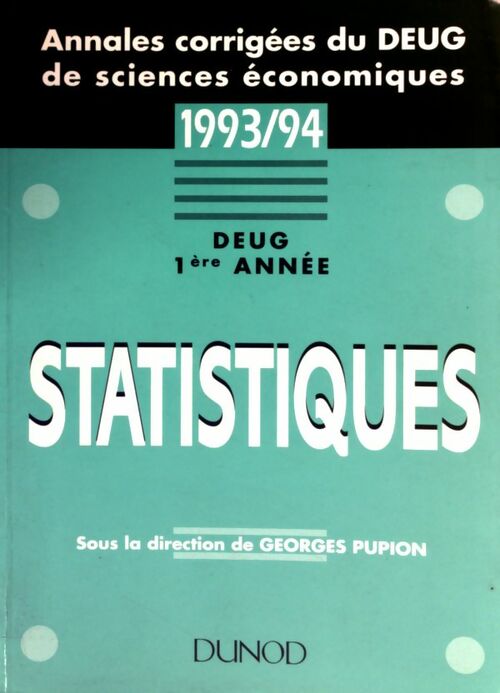 Statistiques DEUG 1re année 1993/94 - Georges Pupion