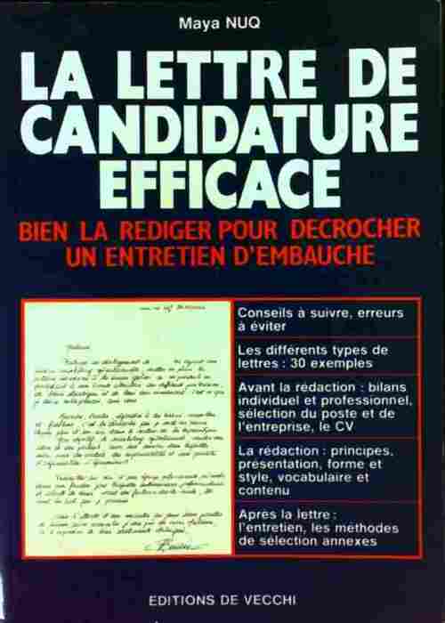 La lettre de candidature efficace - Maya Nuq