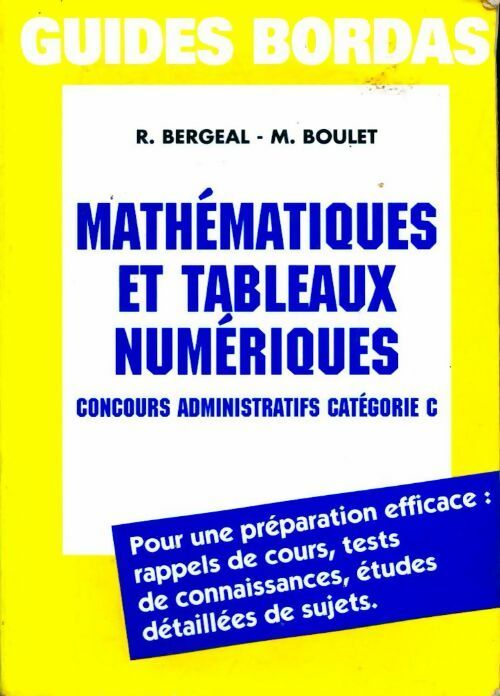 Mathématiques et tableaux numériques - R Bergeal