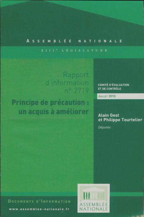 Principe de précaution : Un acquis à améliorer - Collectif