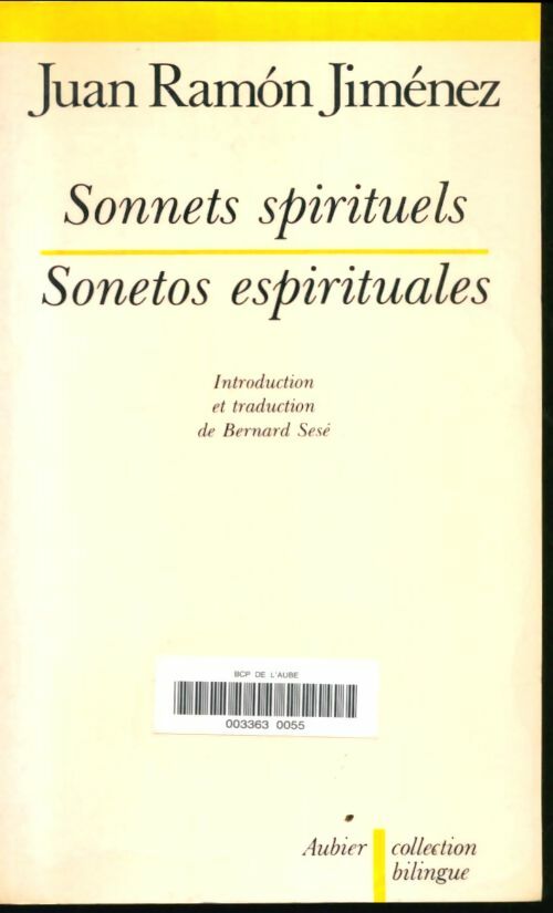 Sonnets spirituels / sonetos espirituales - Juan-Ramon Jimenez