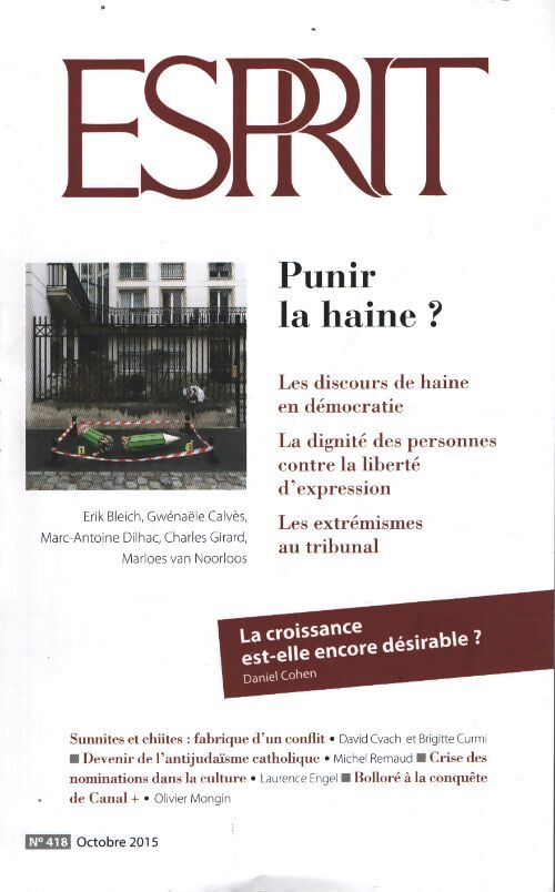 Esprit - punir la haine : Octobre 2015 - Collectif